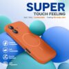 Miracase Compatible with iPhone 16 Case, [Soft Anti-Scratch Microfiber Lining], Compatible with MagSafe, Liquid Silicone Case Shockproof Drop Protection Phone Case for 16,Orange