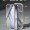 Miracase for iPhone 17 Pro Max Case 6.9" Full-Body Phone Case with Built-in Glass Screen Protector& Full Camera Protector,[Magnetic with MagSafe] Drop Proof 17 ProMax Cover, Grey Titanium
