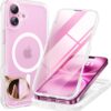 Miracase for iPhone 16 Case 6.1'', [Bubble Free] Full-Body Bumper Phone case with Built-in Full Glass Screen &Camera Control,No Gap,Compatible with MagSafe,Drop Proof 16 Cover,Matte Clear