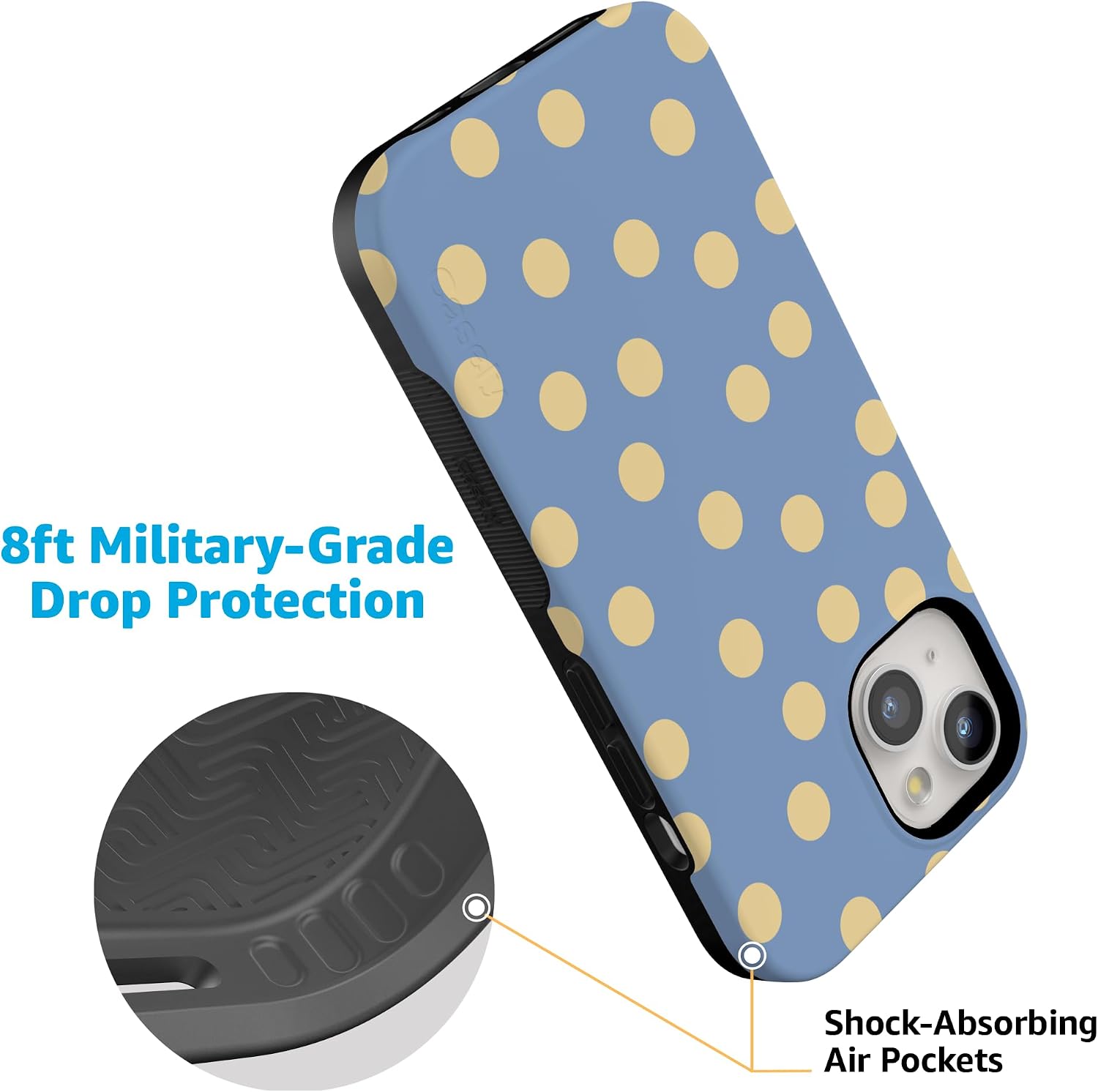 71vURFlZjyL._AC_SL1500_ Casely iPhone 15 Plus Case | in the Spotlight | Pastel Polka Dot | Bold Protective Design | Compatible with MagSafe