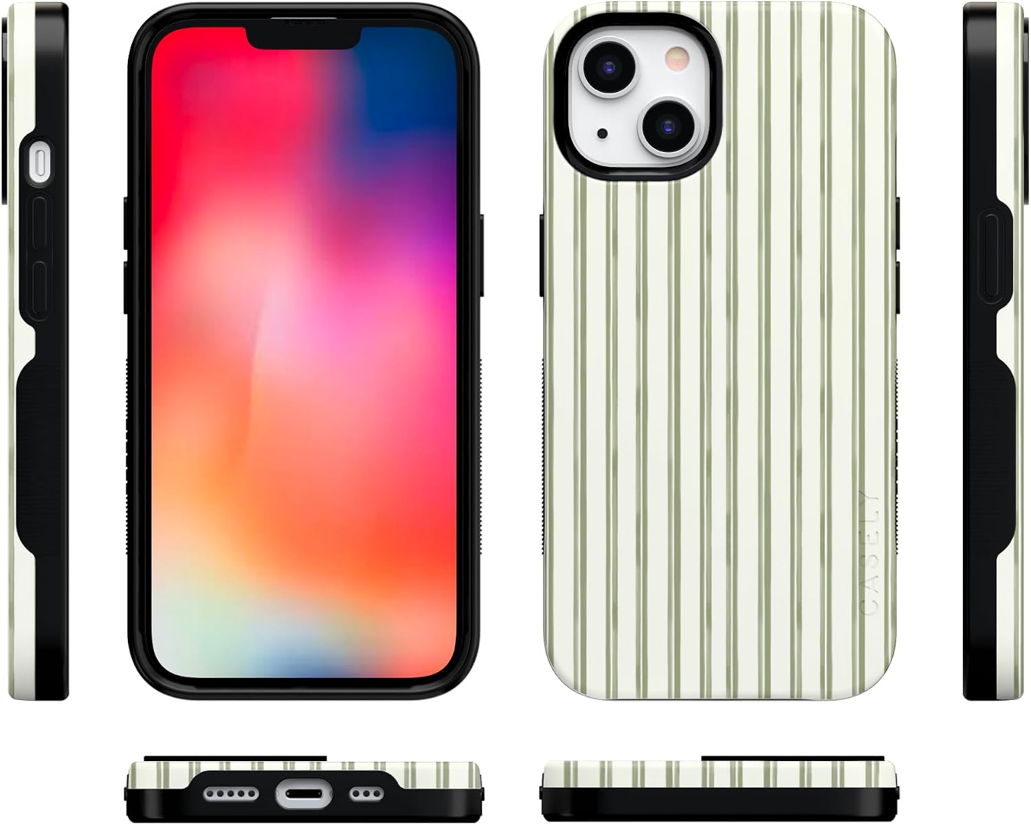 71vbswMLLNL._AC_SL1500_ Casely iPhone 13 Case | Linen Stripe | The Boyfriend Collection | Bold Protective Design | Compatible with MagSafe