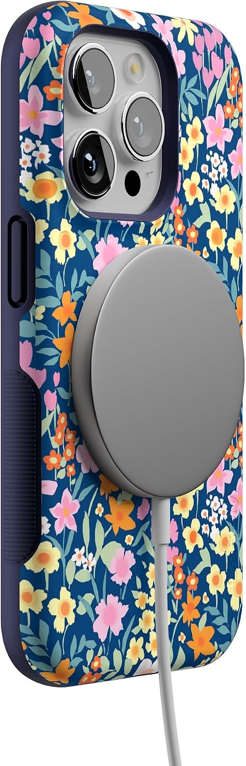 71wD4EX2OBL._AC_SL1500_ Casely iPhone 14 Pro Case | Full Bloom | Navy Floral | Bold Protective Design | Compatible with MagSafe