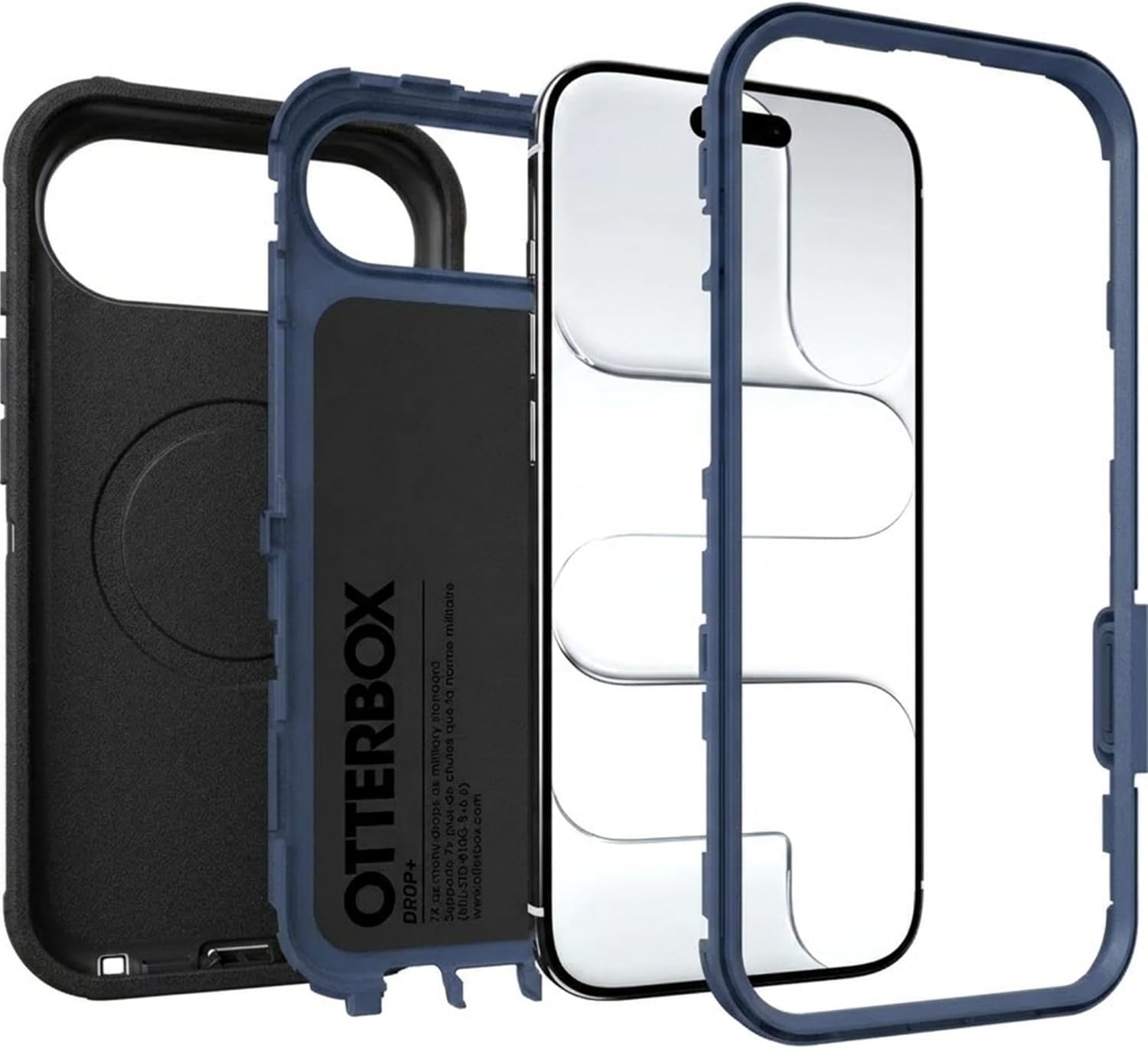 71wEWkc18vL._AC_SL1500_ OtterBox iPhone Air (Only) - Defender Series Case - Black Shadow (Black & Blue) - Snaps on MagSafe - Tough - Rugged & Durable - Multi-Layer - Impact Absorbing iPhone Case