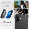 Spigen Liquid Air Designed for iPhone 16 Case [NOT Compatible with MagSafe], [Military-Grade Protection] - Matte Black
