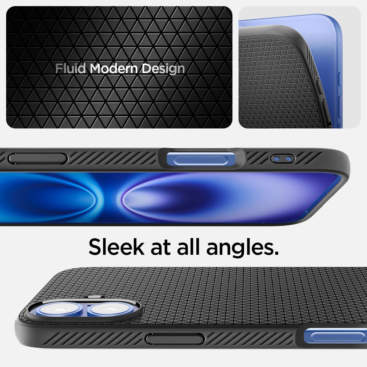 Spigen Liquid Air Designed for iPhone 16 Case [NOT Compatible with MagSafe], [Military-Grade Protection] - Matte Black