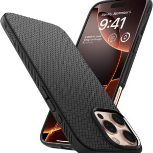 Spigen Liquid Air Designed for iPhone 16 Pro Max Case [NOT Compatible with MagSafe], [Military-Grade Protection] - Matte Black