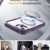 Miracase Glass Series for iPhone 15 Case [Compatible with MagSafe] Full-Body Magnetic Case with Built-in 9H Tempered Glass Anti-Fingerprint Screen Protector + Camera Lens Protector, Purple