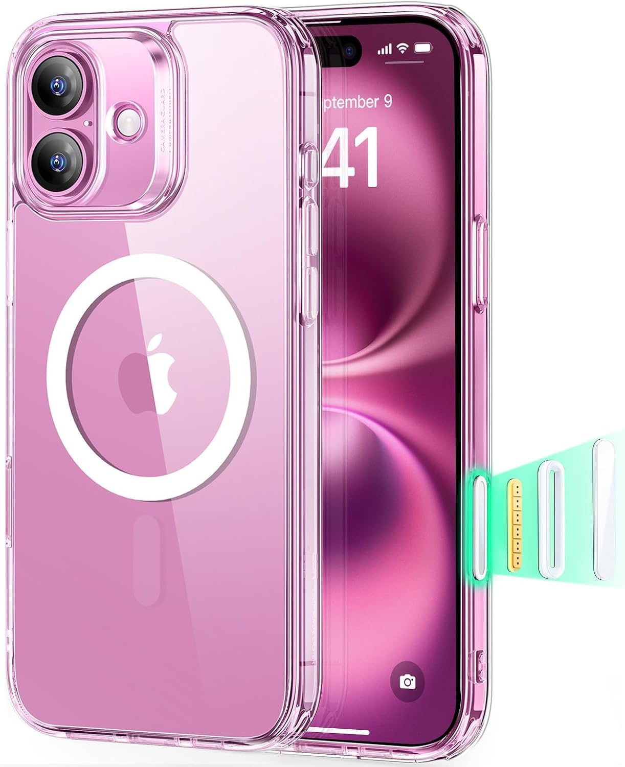 71x0gCThyGL._AC_SL1500_ ESR for iPhone 16 Case, Camera Control Cover, Compatible with MagSafe, Shockproof Military-Grade Protection, Magnetic Phone Case for iPhone 16, Classic Hybrid Case, Clear