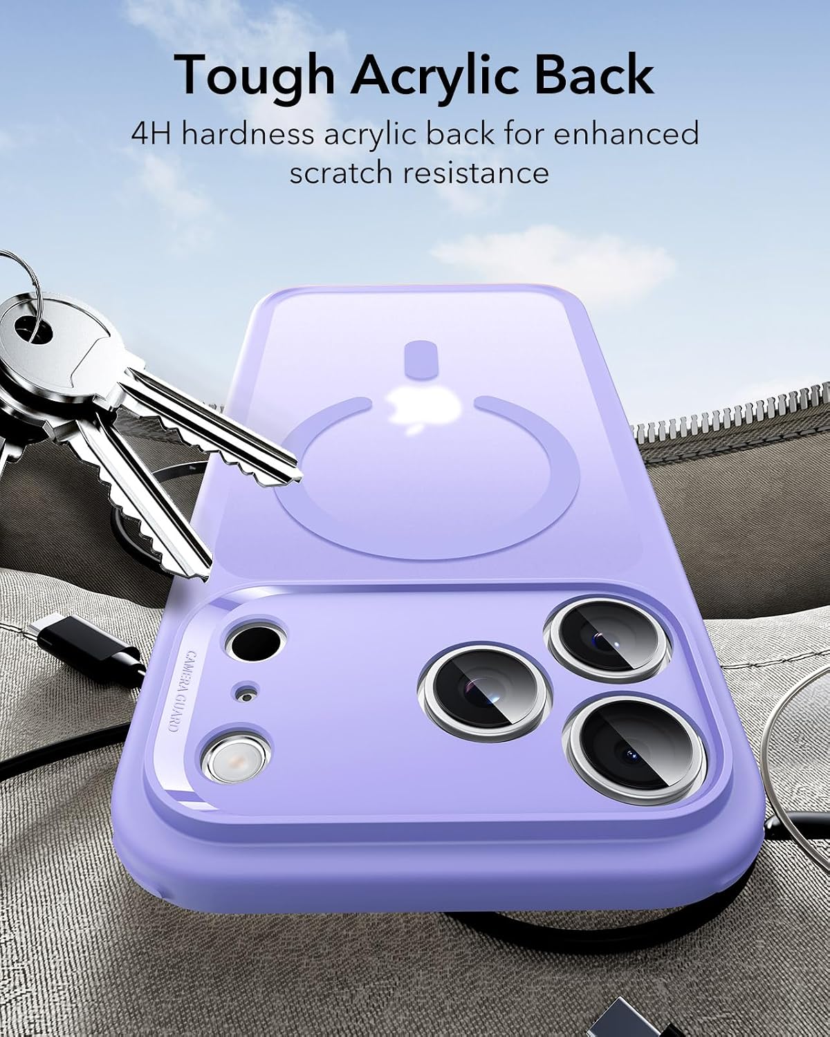 71xYE3-i7cL._AC_SL1500_ ESR for iPhone 17 Pro Case, Camera Control Cover, Compatible with MagSafe, Shockproof Military-Grade Protection, Magnetic Phone Case for iPhone 17 Pro, Classic Hybrid Case, Frosted Purple