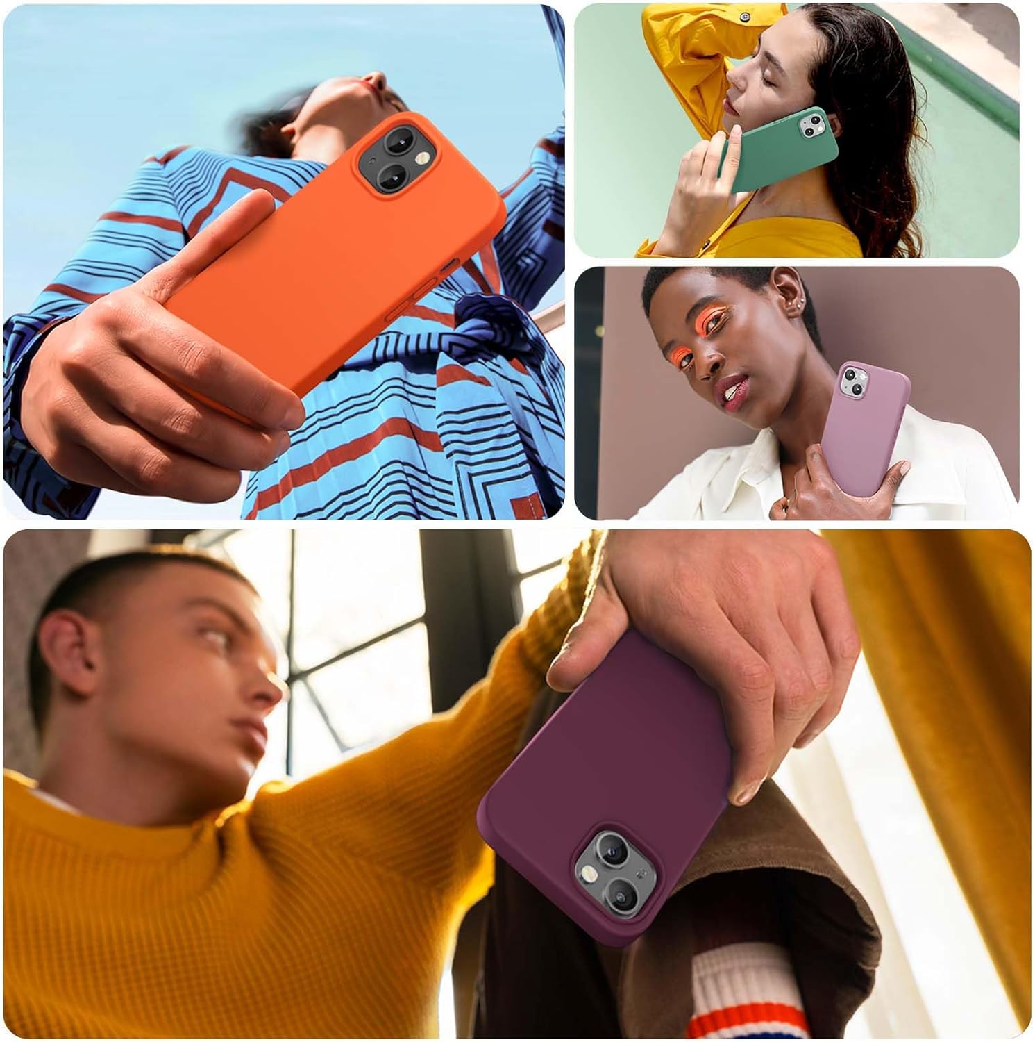 Miracase Designed for iPhone 13 Case, [Soft Anti-Scratch Microfiber Lining], Shockproof Liquid Silicone Rubber Phone Case Cover for 13 6.1 inch, Wine Red