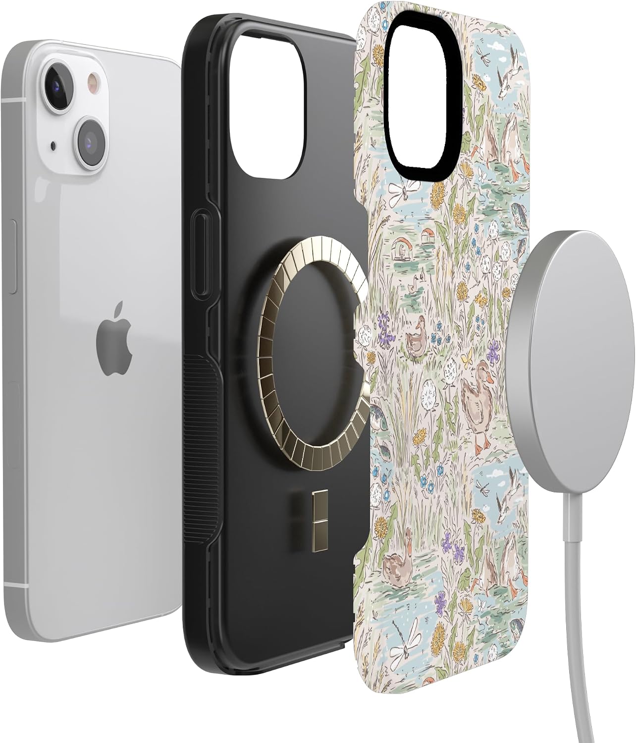 71y8GuVQ-iL._AC_SL1500_ Casely iPhone 13 Case | The Waddle Path | Duck Pond | Bold Protective Design | Compatible with MagSafe