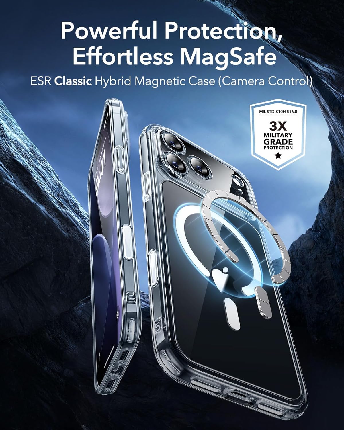 ESR for iPhone 17 Pro Case, Camera Control Cover, Compatible with MagSafe, Shockproof Military-Grade Protection, Magnetic Phone Case for iPhone 17 Pro, Classic Hybrid Case, Clear