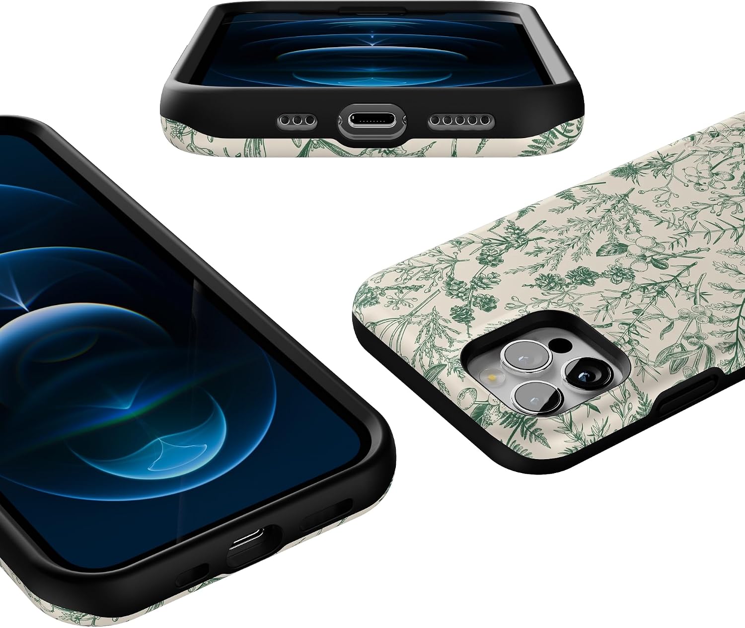 71yrek7BdLL._AC_SL1500_ Casely iPhone 12/12 Pro Case | Sage Garden | Green Floral | Bold Protective Design | Compatible with MagSafe