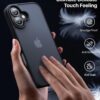 Eastinbox for iPhone 17 Case [16FT Military Grade Shockproof], Anti-Slip Anti-Scratch, Slim Translucent Frosted Matte Phone Cover, Case for i Phone17 6.3", Black