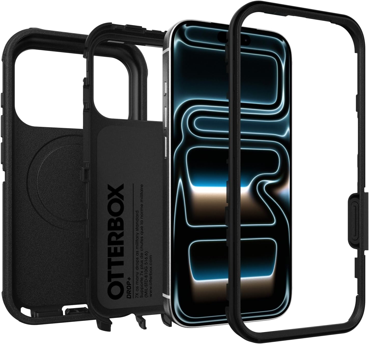 71zAfufpjL._AC_SL1500_ OtterBox iPhone 17 Pro Defender Pro Series Case - Black - Tough, Rugged & Durable iPhone Case, Snaps on MagSafe