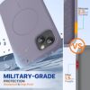 Miracase Magnetic for iPhone 13 Case, [Soft Anti-Scratch Microfiber Lining], Compatible with MagSafe, Liquid Silicone Case Shockproof Drop Protection Phone Case for 13, Lavender Gray