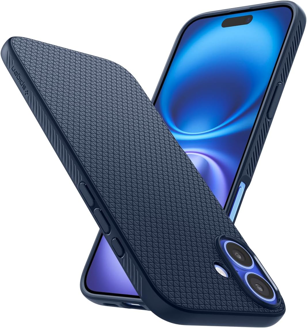 Spigen Liquid Air Designed for iPhone 16 Case [NOT Compatible with MagSafe], [Military-Grade Protection] - Navy Blue | NOT Compatible with MagSafe