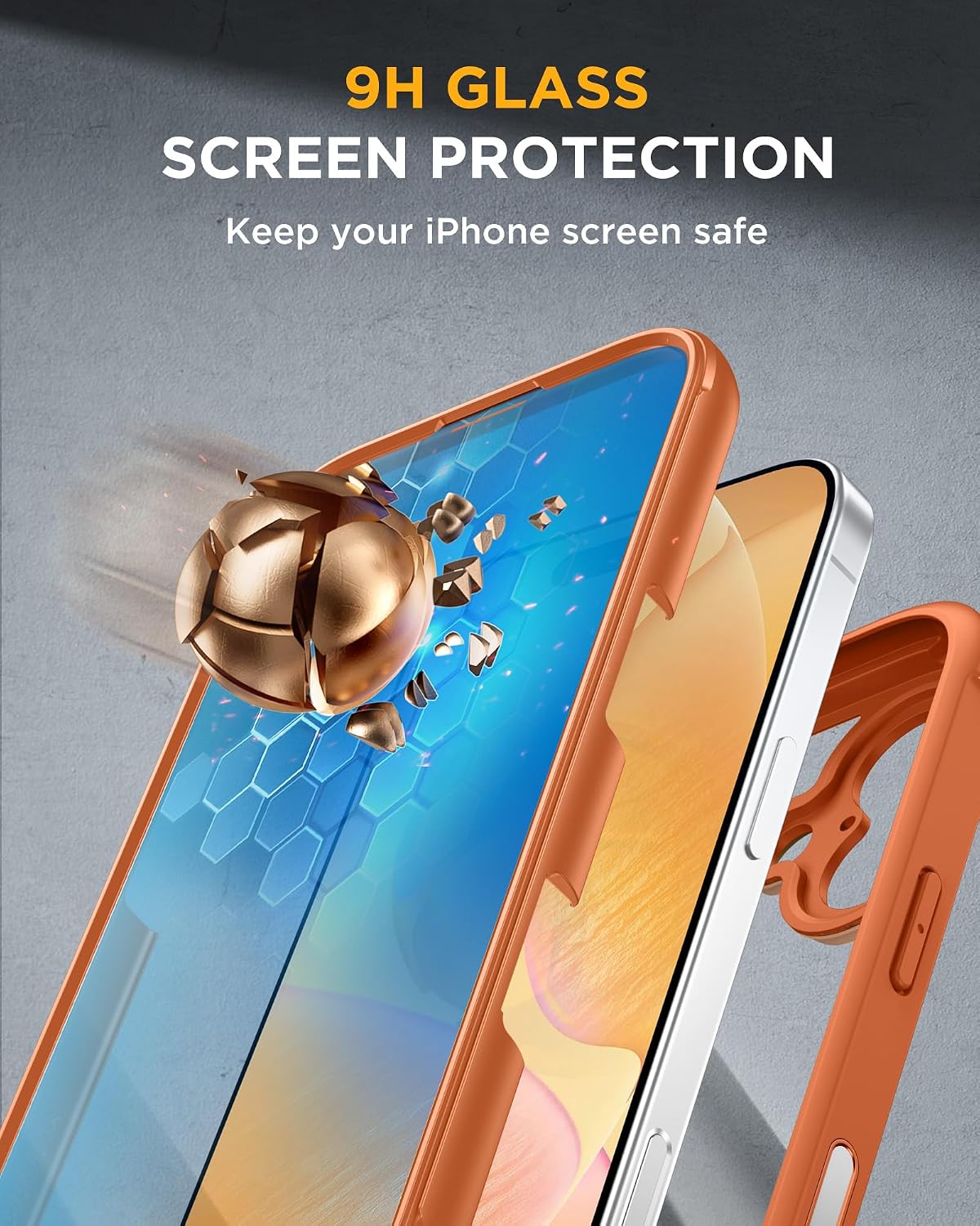 81-TrYNskaL._AC_SL1500_ Miracase for iPhone 17 Case 6.3'', Full-Body Military Grade Drop Protection Outdoor Phone case with Built-in Glass Screen &Camera Control,Easy Installation,No Gap,Compatible with MagSafe, Orange