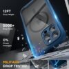 Miracase for iPhone 16 Pro Max Case 6.9'', [Bubble Free] Full-Body Bumper Phone case with Built-in Full Glass Screen &Lens Protector,Compatible with MagSafe,Drop Proof 16 Pro Max Cover,Blue