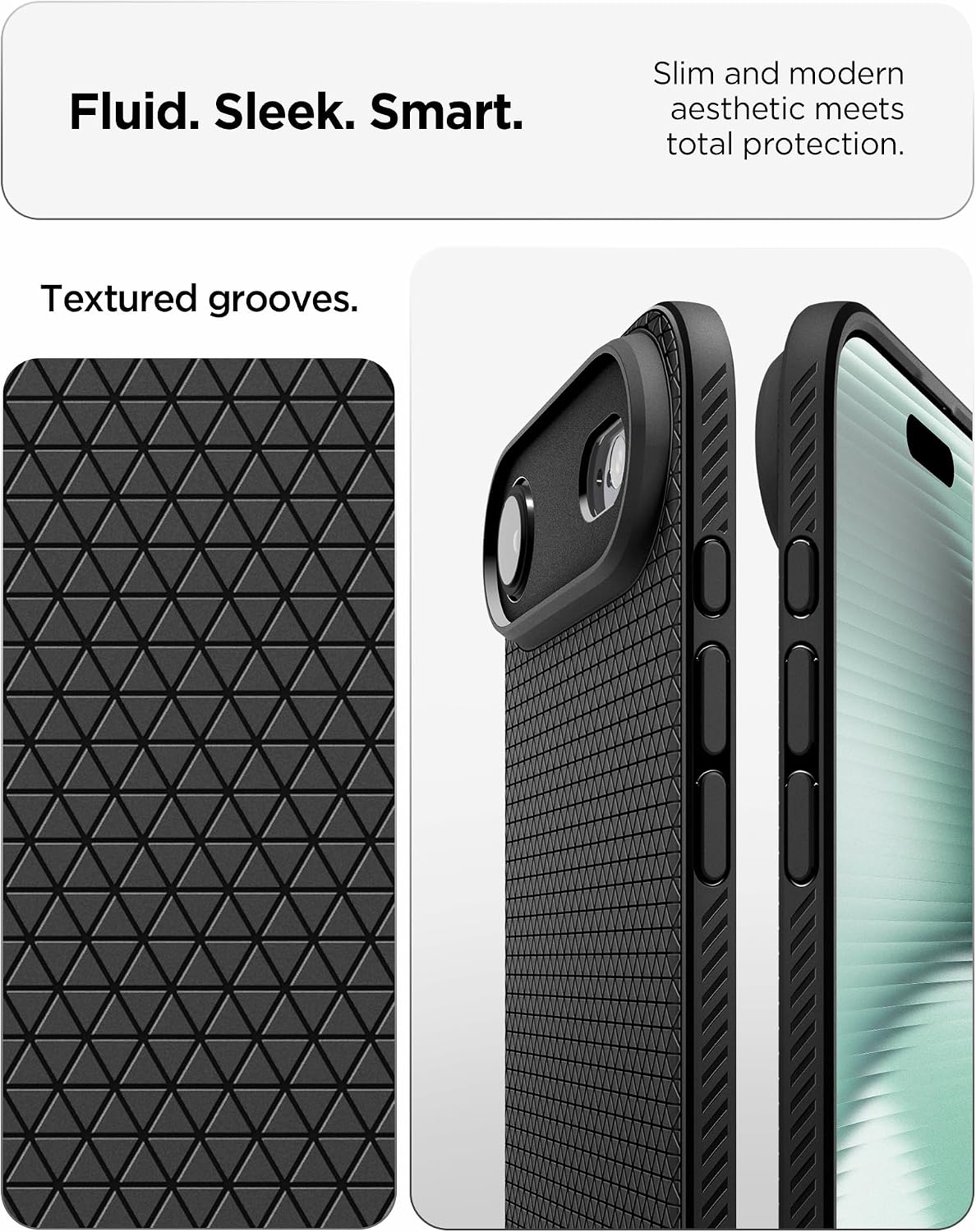 Spigen for iPhone Air Case, Liquid Air [TPU Covered Camera Control] [No Magnet Ring] [Military-Grade Protection] - Matte Black