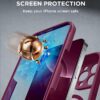 Miracase Magnetic for iPhone 16 Pro Case Full-Body Phone with Built-in Glass Screen Protector, [Compatible with MagSafe] Military Drop Proof 16 Pro Cover Bumper 6.3 inch, Plum
