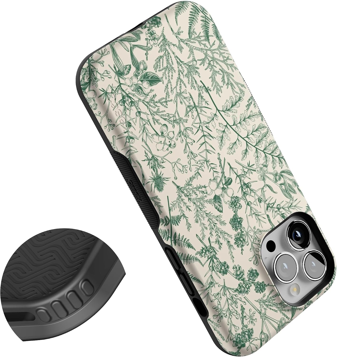 812s-M3EXnL._AC_SL1500_ Casely iPhone 13 Pro Max Case | Green Floral | Sage Garden | Bold Protective Design | Compatible with MagSafe