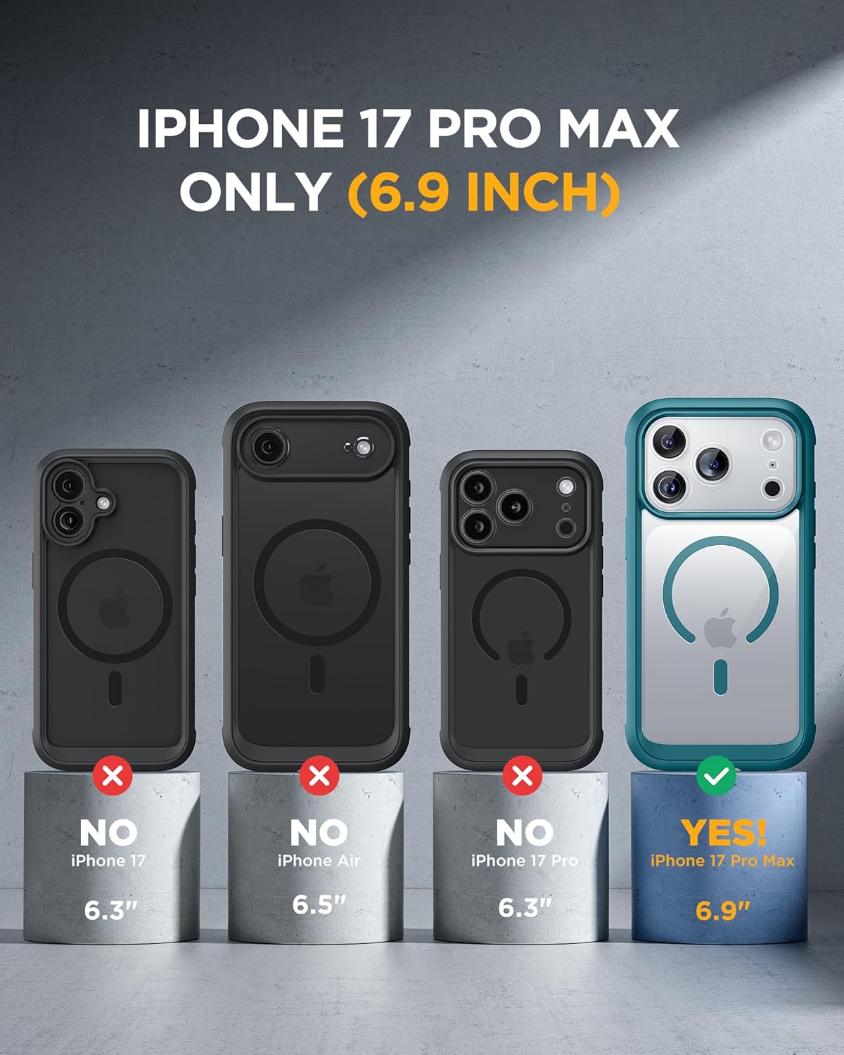 Miracase for iPhone 17 Pro Max Case 6.9" Full-Body Phone Case with Built-in Glass Screen Protector& Full Camera Protector,[Magnetic with MagSafe] Drop Proof 17 ProMax Cover, Green