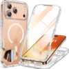 Miracase for iPhone 17 Pro Max Case 6.9" Full-Body Phone Case with Built-in Glass Screen Protector& Full Camera Protector,[Magnetic with MagSafe] Drop Proof 17 ProMax Cover, Clear Glitter