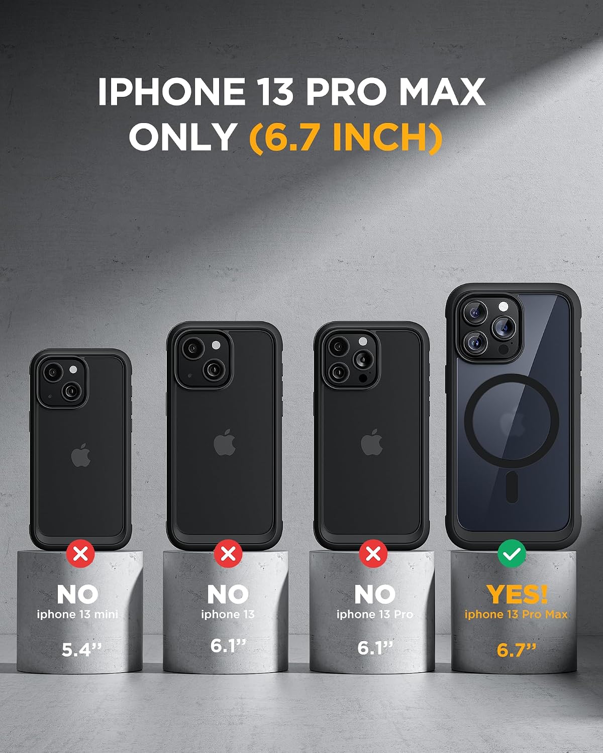 Miracase Magnetic for iPhone 13 Pro Max Case 6.7 inch, (Compatible with MagSafe) Upgrade Full-Body Clear Phone Bumper Case with Built-in 9H Tempered Glass Screen Protector, Magnetic Matte Black