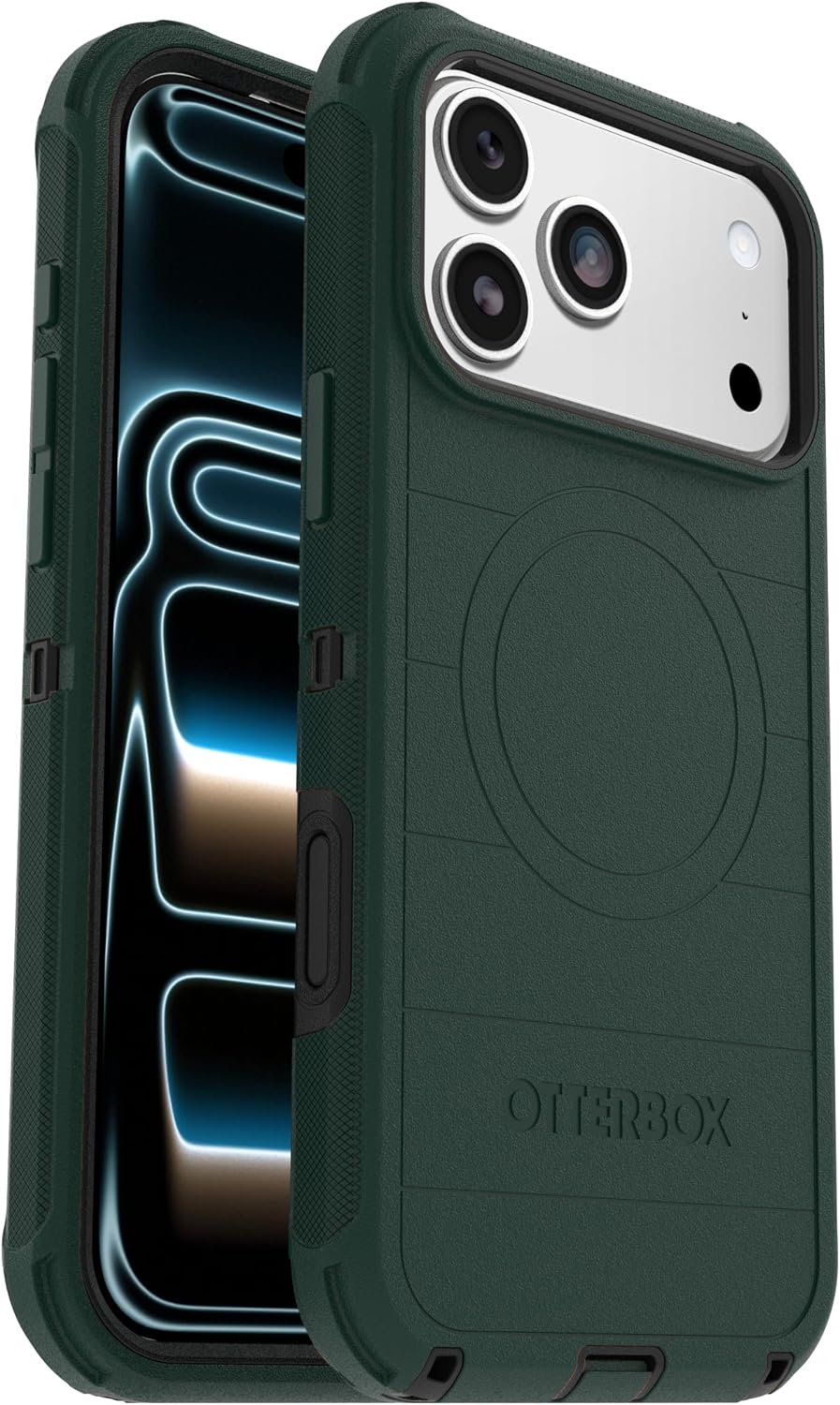 814e9ktIYUL._AC_SL1500_ OtterBox iPhone 17 Pro Max (Only) - Defender Series Case - Roasted Cashew Mist (Green & Black) - Snaps on MagSafe - Tough - Rugged & Durable