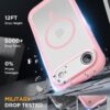 Miracase Magnetic for iPhone Air Case 6.5" [Compatible with MagSafe] Full-Body Phone Case with Built-in Glass Screen Protector & Camera Control,Drop Proof iPhone 17 Air Case Cover, Pink