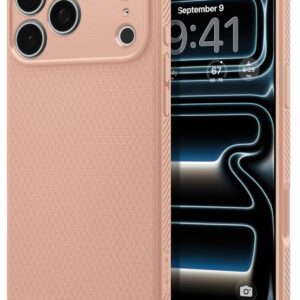 Spigen for iPhone 17 Pro Max Case, Liquid Air [TPU Covered Camera Control] [No Magnet Ring] [Military-Grade Protection] - Rose Titanium