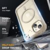 Miracase Glass Series for iPhone 15 Case [Compatible with MagSafe] Full-Body Magnetic Bumper Case with Built-in 9H Tempered Glass Anti-Fingerprint Screen Protector + Camera Lens Protector, Beige