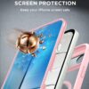 Miracase Magnetic for iPhone Air Case 6.5" [Compatible with MagSafe] Full-Body Phone Case with Built-in Glass Screen Protector & Camera Control,Drop Proof iPhone 17 Air Case Cover, Pink