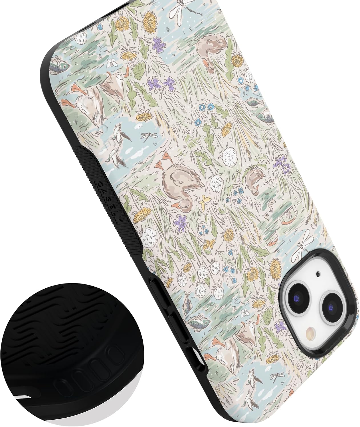 816RQ1ZEnL._AC_SL1500_ Casely iPhone 13 Case | The Waddle Path | Duck Pond | Bold Protective Design | Compatible with MagSafe