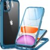 816SLXoDnEL._AC_SL1500_ Miracase Glass Series for iPhone 11 Case 6.1 inch, Upgraded Full-Body Rugged Phone Bumper Case Cover with Built-in 9H Tempered Glass Screen Protector and Camera Protector, Light Blue