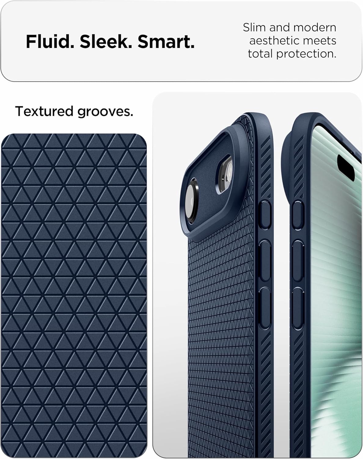 Spigen for iPhone Air Case, Liquid Air [TPU Covered Camera Control] [No Magnet Ring] [Military-Grade Protection] - Navy Blue