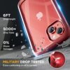 817NCuM-51L._AC_SL1500_ Miracase Glass Series Designed for iPhone 14 Case 6.1 inch, 2023 Upgrade Full-Body Clear Bumper Case with Built-in 9H Tempered Glass Screen Protector and Camera Lens Protector,Red