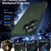 Eastinbox for iPhone 16 Case [16FT Military Grade Shockproof], Anti-Slip Anti-Scratch, Slim Translucent Frosted Matte Protective Cover, i Phone 16 Phone Case 6.1", Green