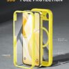 Miracase for iPhone 17e Case & iPhone 16e Case, Full-Body Phone with Built-in Glass Screen Protector, [Magnetic with MagSafe] Military Drop Proof 17 E/ 16 E Cover Bumper 6.1 inch, Yellow