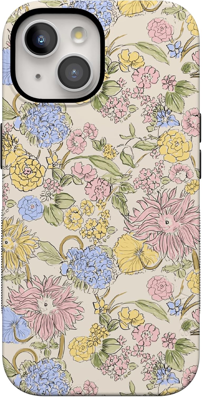 818k-91Ho6L._AC_SL1500_ Casely iPhone 15 Case | Prairie Blooms | Pastel Floral | Bold Protective Design | Compatible with MagSafe