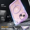 Miracase Magnetic for iPhone 15 Plus Case 6.7'' [Compatible with Magsafe] Full-Body Military Drop Proof 15 Plus Phone Case Cover with Built-in 9H Tempered Glass Screen Protector,Light Purple