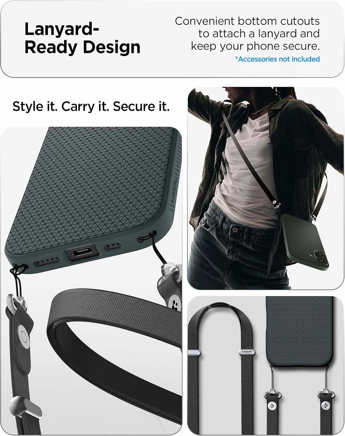 Spigen for iPhone 17 Case, Liquid Air [TPU Covered Camera Control] [No Magnet Ring] [Military-Grade Protection] - Abyss Green