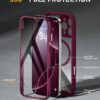 Miracase Magnetic for iPhone 16 Pro Case Full-Body Phone with Built-in Glass Screen Protector, [Compatible with MagSafe] Military Drop Proof 16 Pro Cover Bumper 6.3 inch, Plum