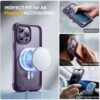 81ARj5MylL._AC_SL1500_ Miracase Magnetic for iPhone 14 Pro Case 6.1 inch, (Compatible with MagSafe) Upgrade Full-Body Clear Phone Bumper Case with Built-in 9H Tempered Glass Screen Protector, Magnetic Purple