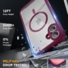 Miracase Magnetic for iPhone 16 Plus Case Full-Body Phone with Built-in Glass Screen Protector, [Compatible with MagSafe] Military Drop Proof 16 Plus Cover 6.7 inch, Plum