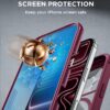 Miracase Magnetic for iPhone 17 Pro Case 6.3" [Compatible with MagSafe] Full-Body Phone Case with Built-in Glass Screen Protector & Camera Control,Drop Proof iPhone 17 Pro Cover, Deep Magenta