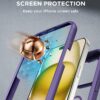 Miracase Glass Series for iPhone 15 Case [Compatible with MagSafe] Full-Body Magnetic Case with Built-in 9H Tempered Glass Anti-Fingerprint Screen Protector + Camera Lens Protector, Purple