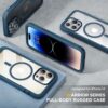81BtG6bEh2L._AC_SL1500_ Miracase Glass Series Designed for iPhone 14 Pro Max Case 6.7 Inch, Upgrade Full-Body Magnetic Case with Built-in 9H Tempered Glass Screen Protector, with Camera Lens Protector, Storm Blue