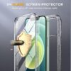 81D5T89weL._AC_SL1500_ Miracase Glass Series for iPhone 12/12 Pro Case 6.1 inch, Upgraded Full-Body Rugged Phone Bumper Case Cover with Built-in 9H Tempered Glass Screen Protector and Camera Protector, Clear Glitter